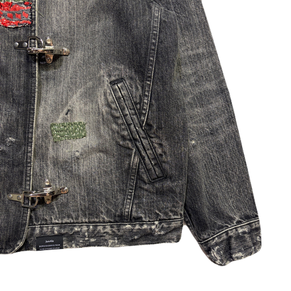 JunAle SASHIKO 14oz DENIM JACKET / BLACK
