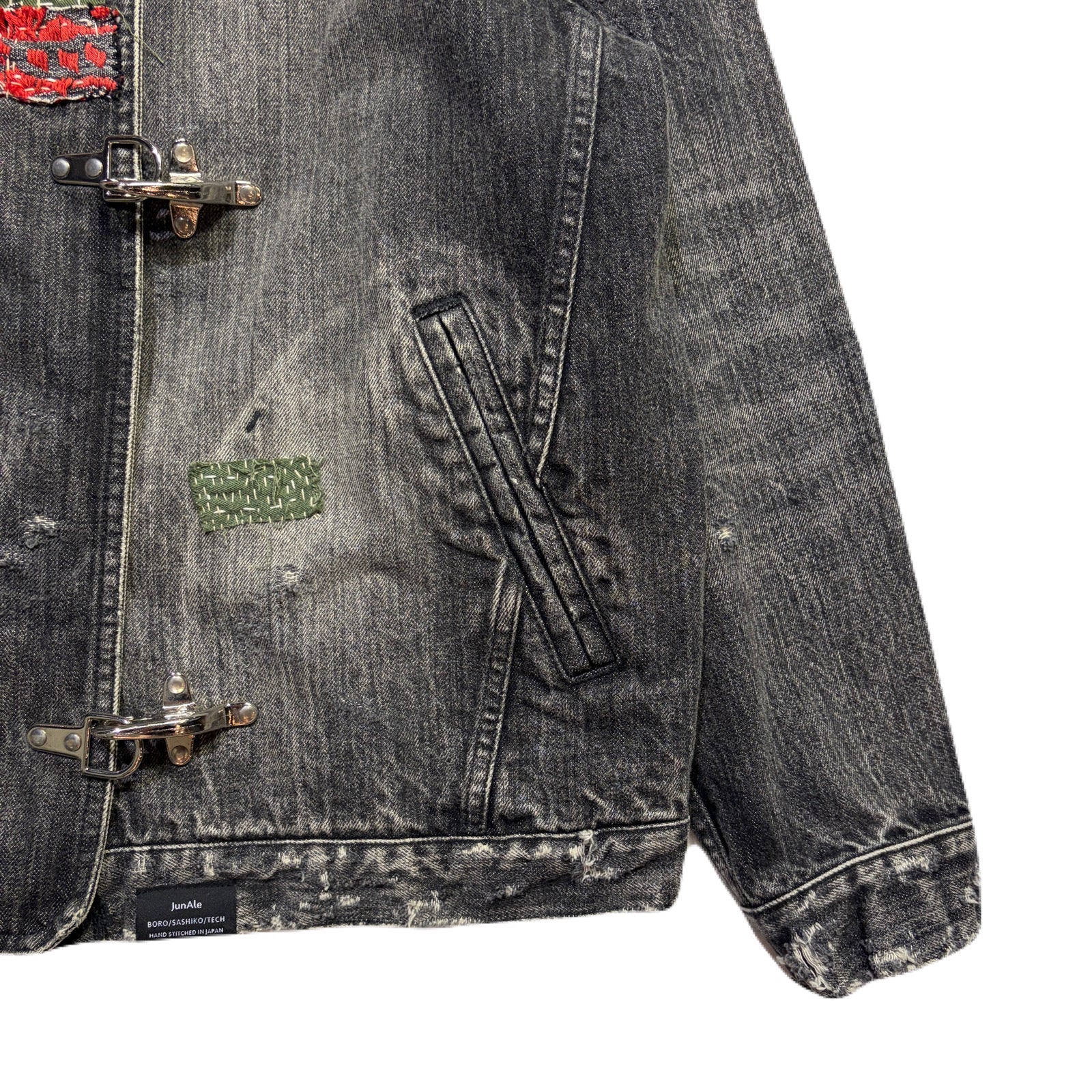 画像をギャラリービューアに読み込む, JunAle SASHIKO 14oz DENIM JACKET / BLACK
