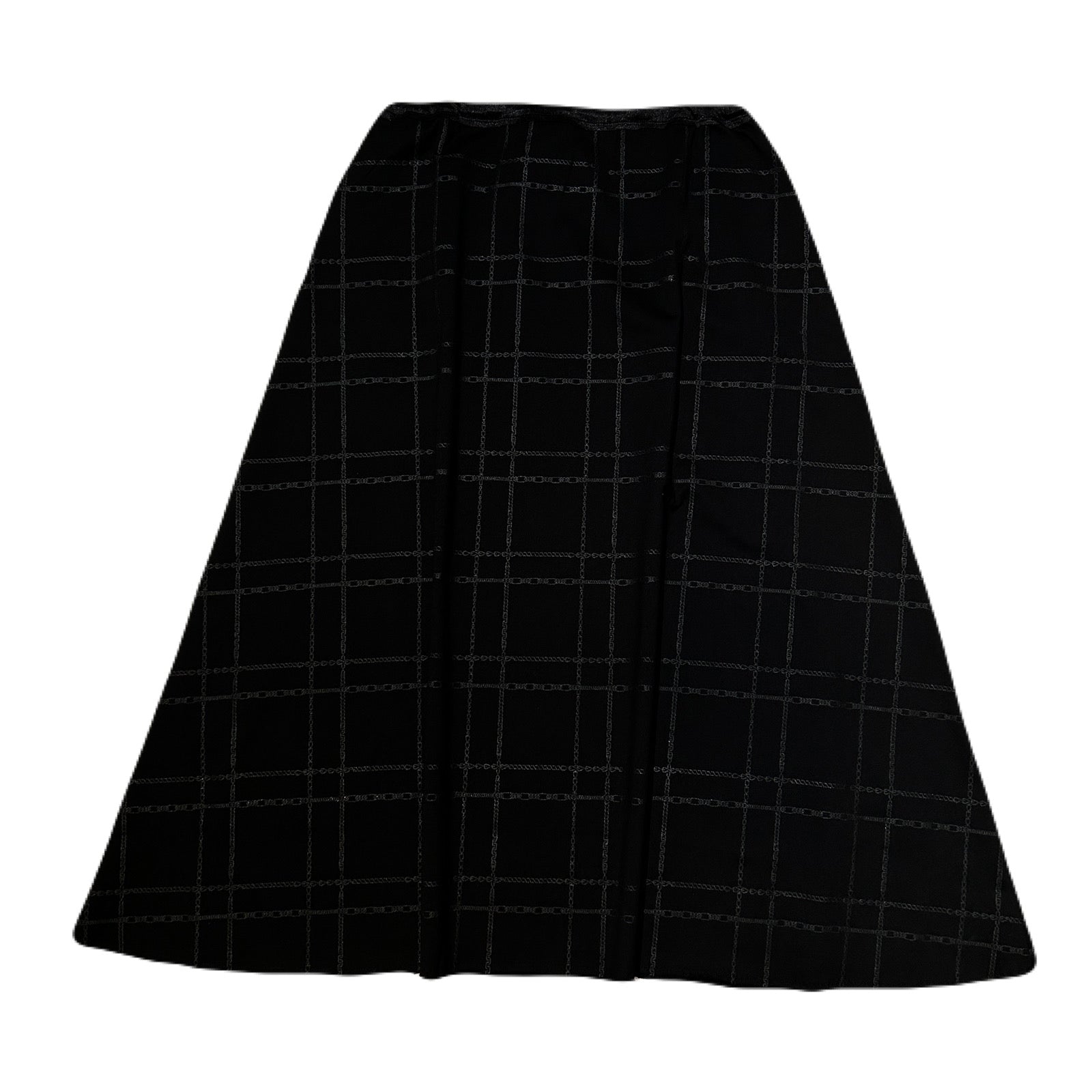 画像をギャラリービューアに読み込む, WOMENS CHAIN CHECK SKIRT / BLACK*BLACK