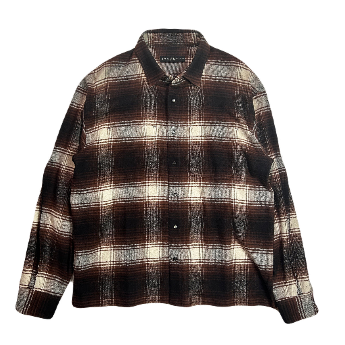 LIMITED EDITION COTTON SILK CHECK SHIRT / BROWN