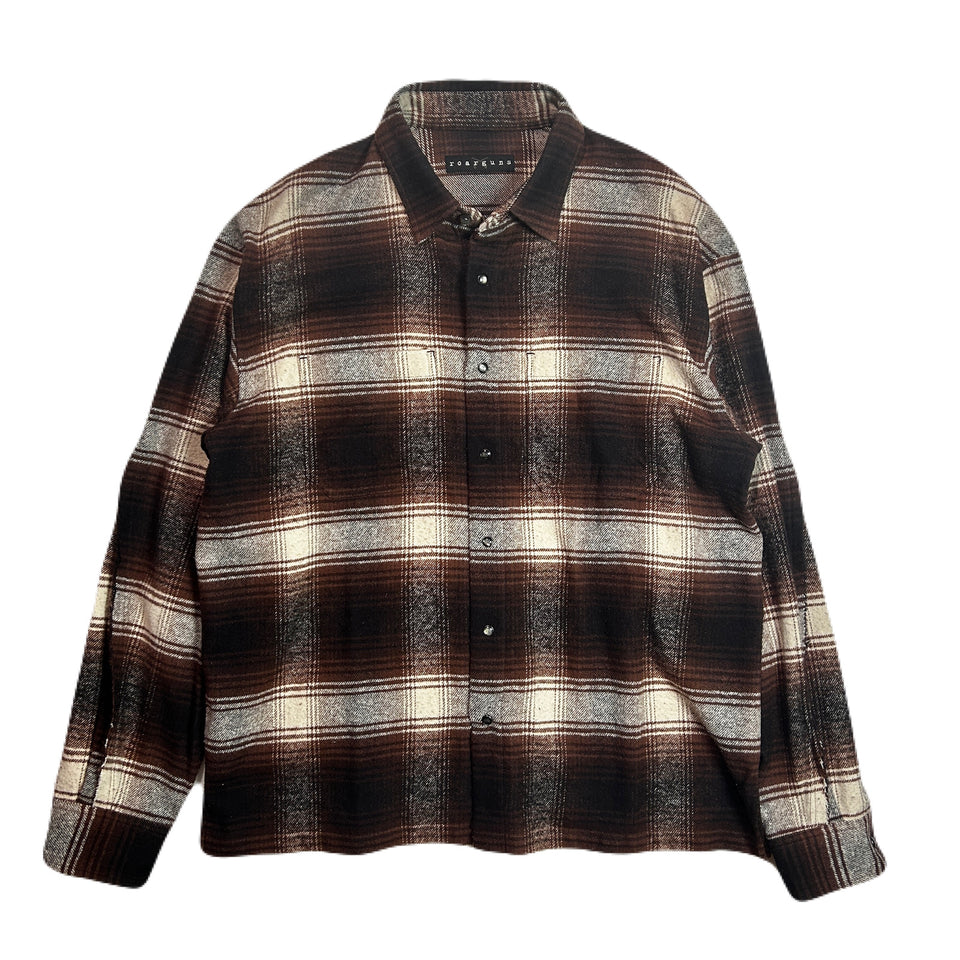 画像をギャラリービューアに読み込む, LIMITED EDITION COTTON SILK CHECK SHIRT / BROWN