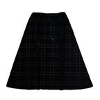 WOMENS CHAIN CHECK SKIRT / BLACK*BLACK