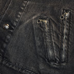 DENIM JACKET VINTAGE WASH METAL CROSSGUN / BLACK