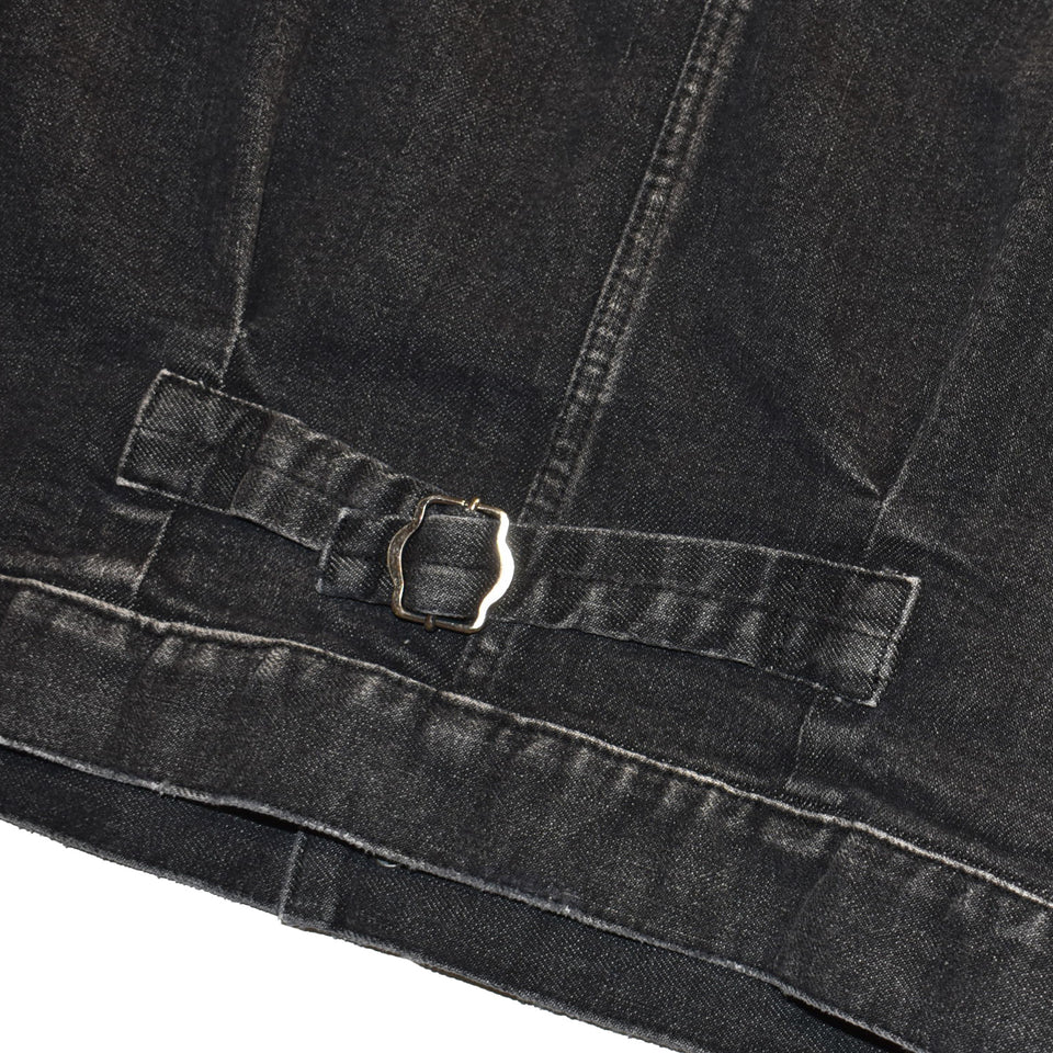 画像をギャラリービューアに読み込む, DENIM JACKET VINTAGE WASH METAL CROSSGUN / BLACK