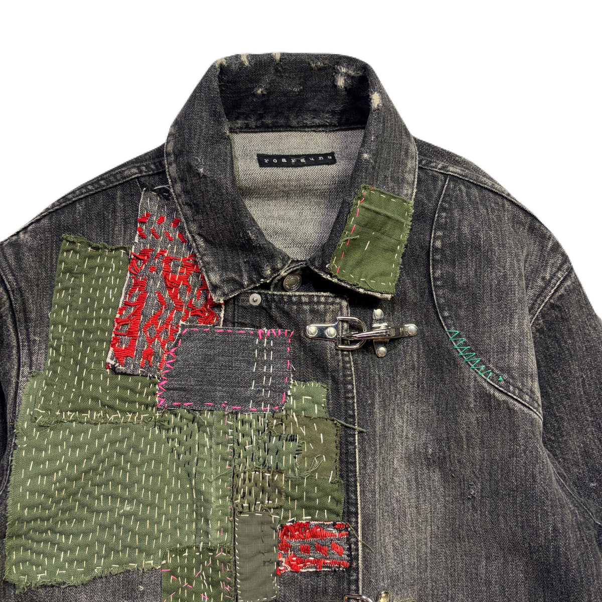 JunAle SASHIKO 14oz DENIM JACKET / BLACK