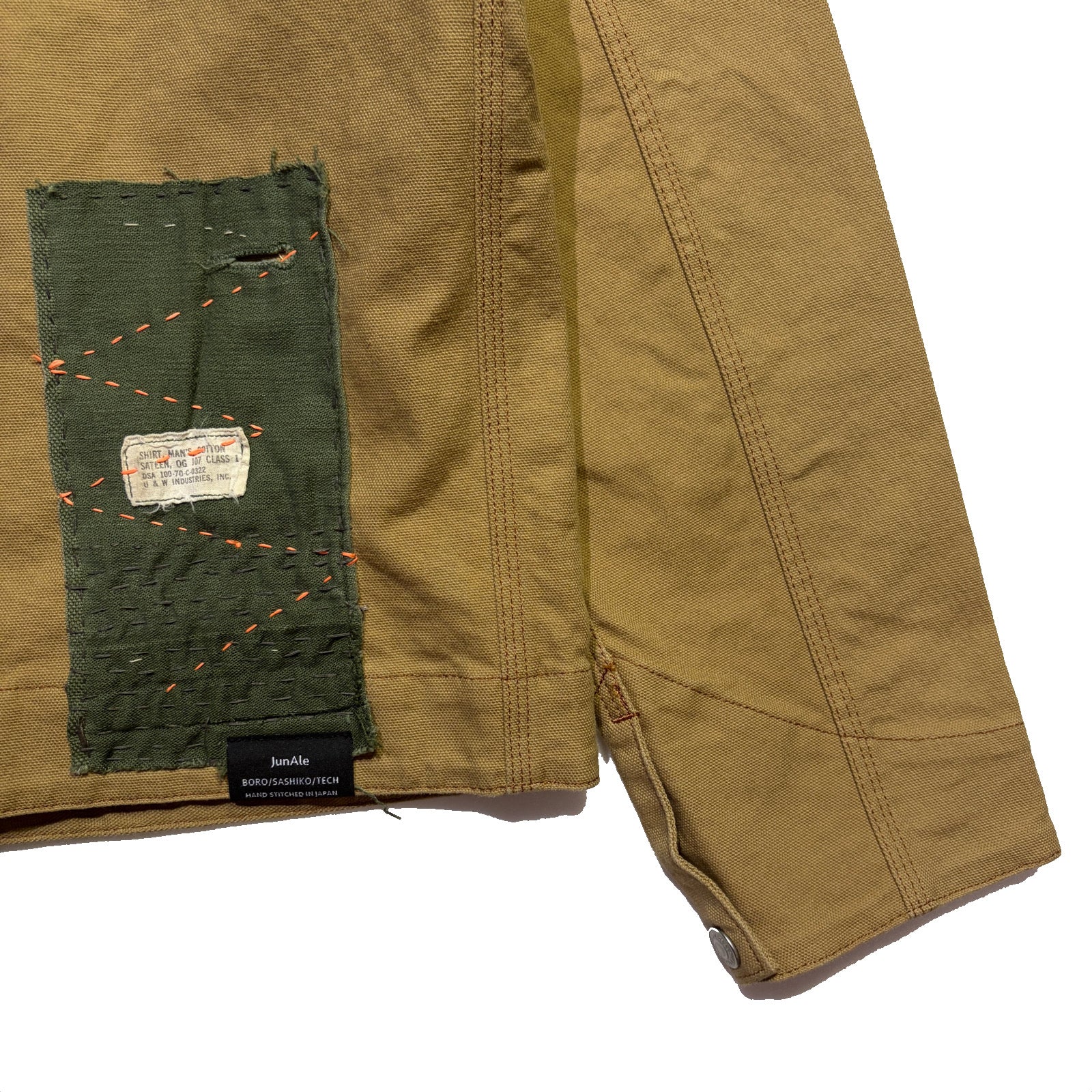 画像をギャラリービューアに読み込む, JunAle SASHIKO OXFORD STRETCH JACKET / BEIGE