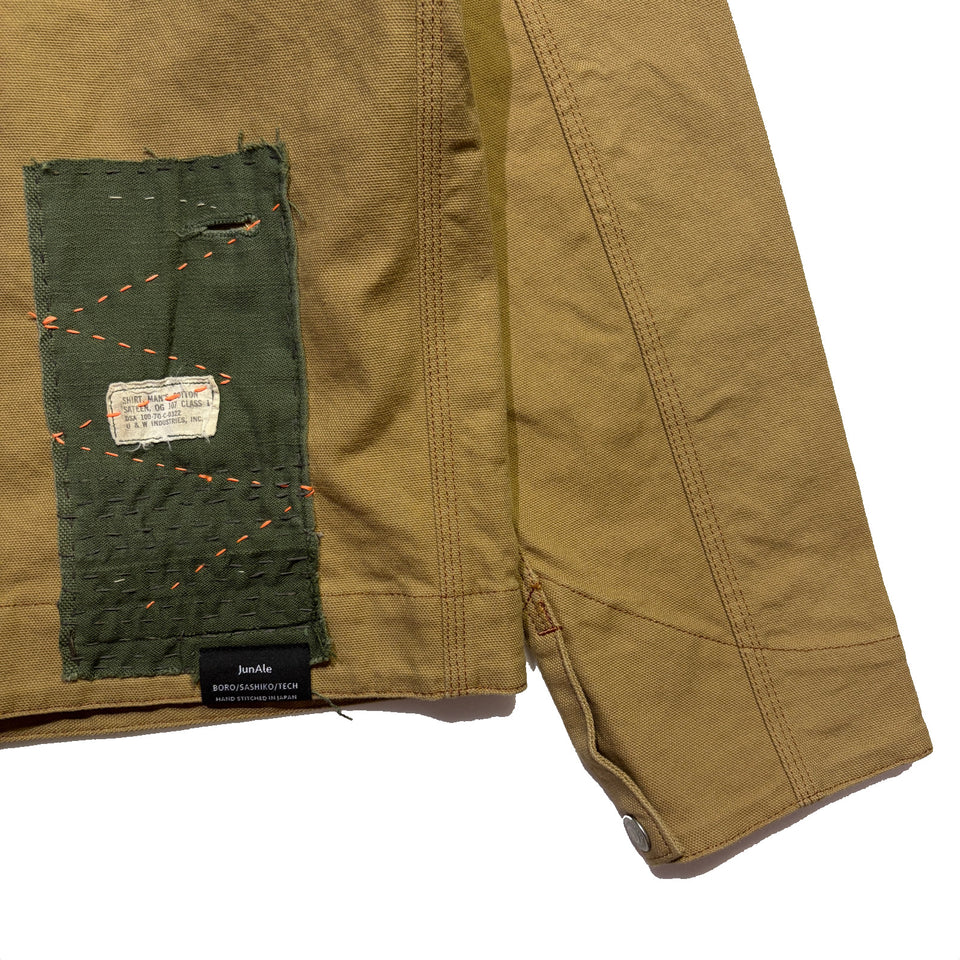 画像をギャラリービューアに読み込む, JunAle SASHIKO OXFORD STRETCH JACKET / BEIGE