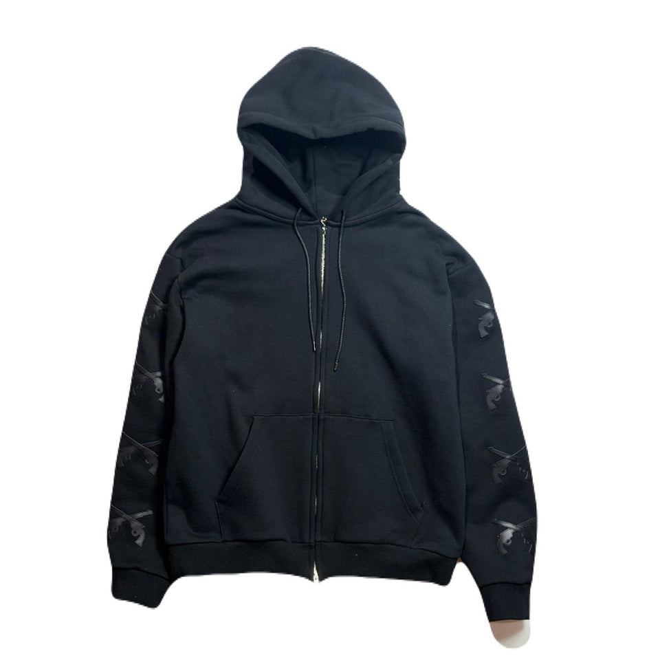 画像をギャラリービューアに読み込む, CROSSGUN LEATHER PATCH SWEAT HOODIE / BLACK