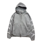 CROSSGUN LEATHER PATCH SWEAT HOODIE / GRAY