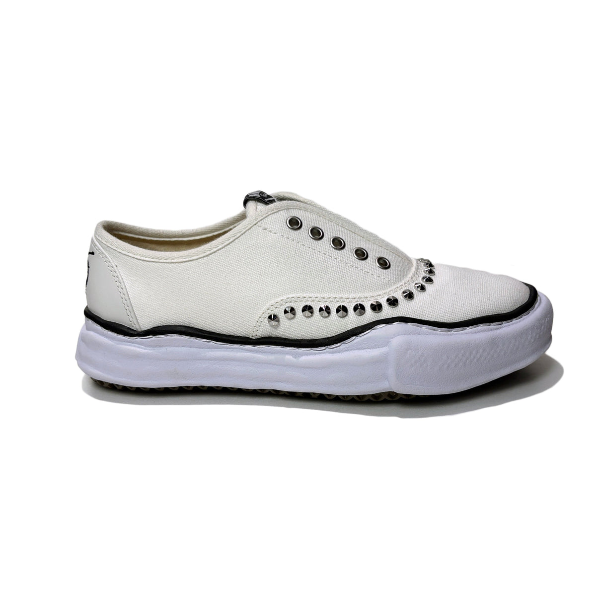 Maison MIHARA YASUHIRO "BAKER" STUDS SLIP-ON SNEAKERS / WHITE x WHITE