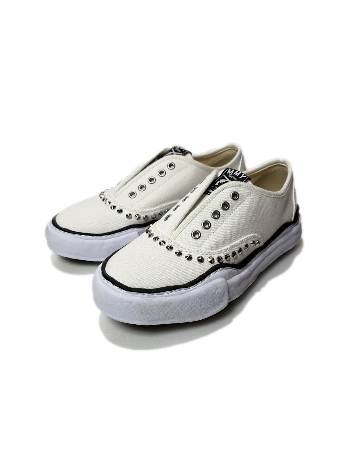 Maison MIHARA YASUHIRO "BAKER" STUDS SLIP-ON SNEAKERS / WHITE x WHITE