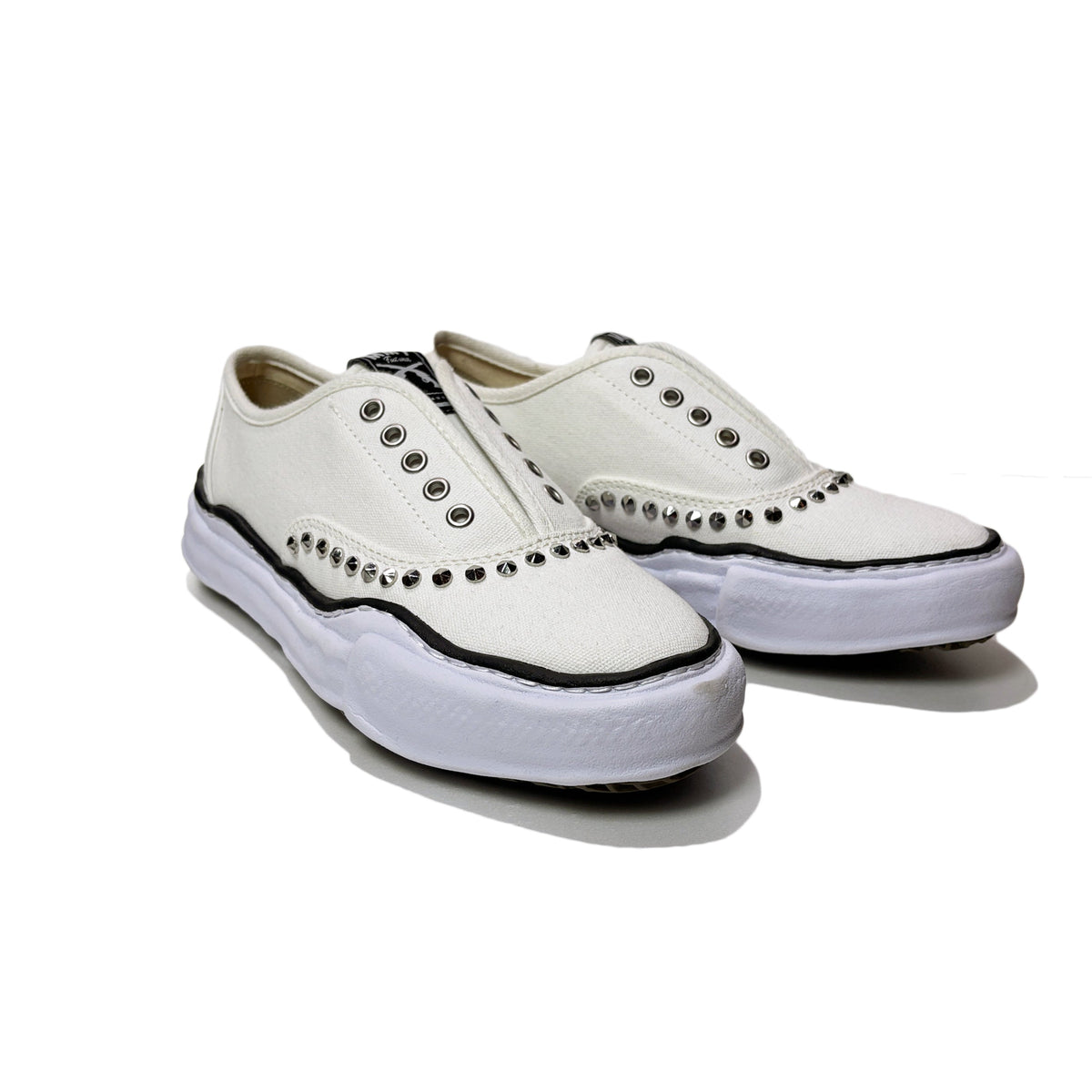 Maison MIHARA YASUHIRO "BAKER" STUDS SLIP-ON SNEAKERS / WHITE x WHITE
