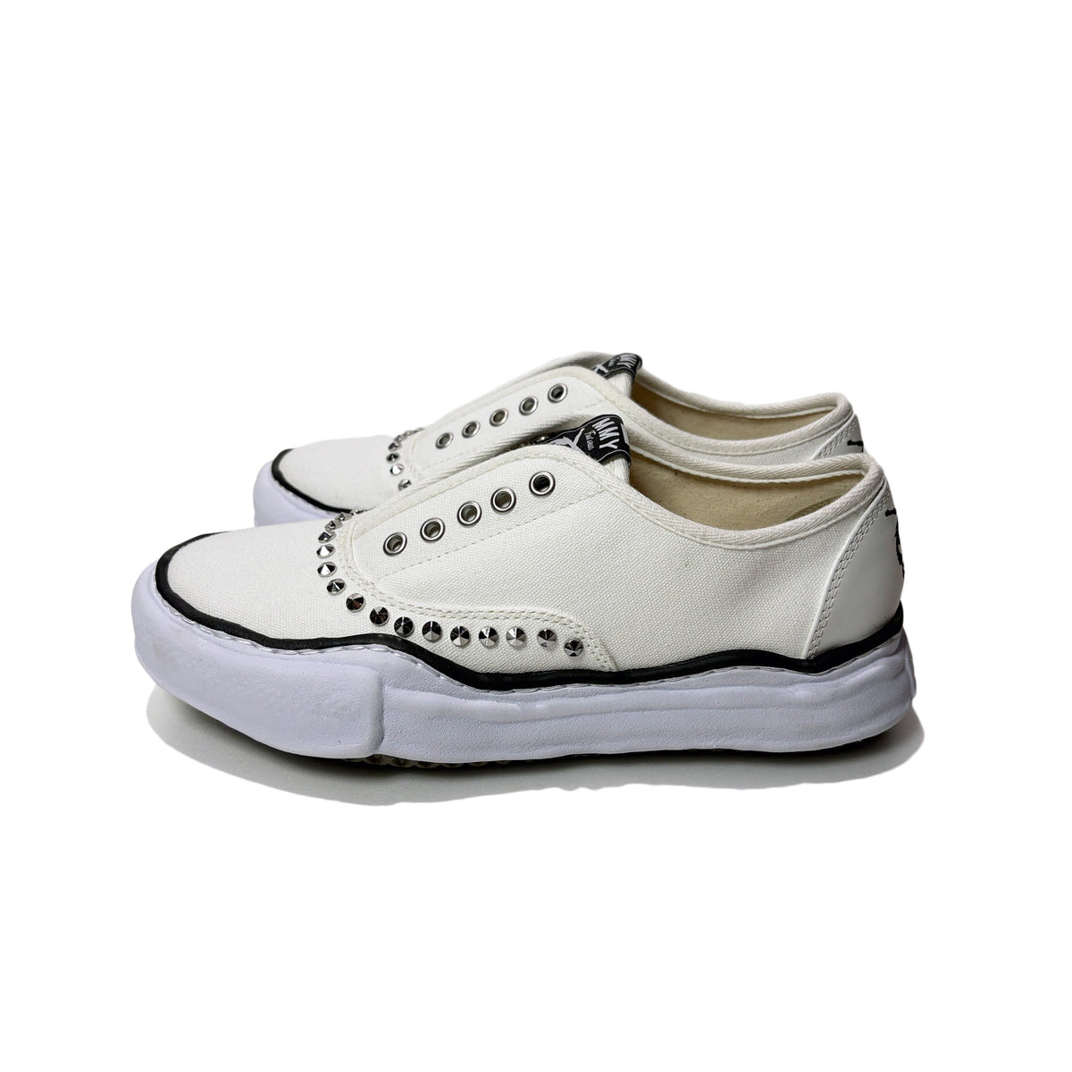 Maison MIHARA YASUHIRO "BAKER" STUDS SLIP-ON SNEAKERS / WHITE x WHITE