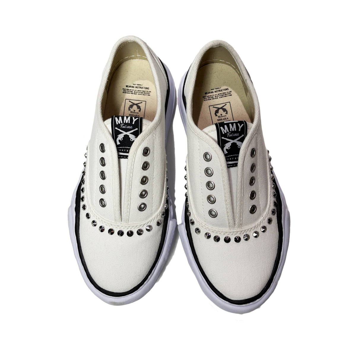 Maison MIHARA YASUHIRO "BAKER" STUDS SLIP-ON SNEAKERS / WHITE x WHITE
