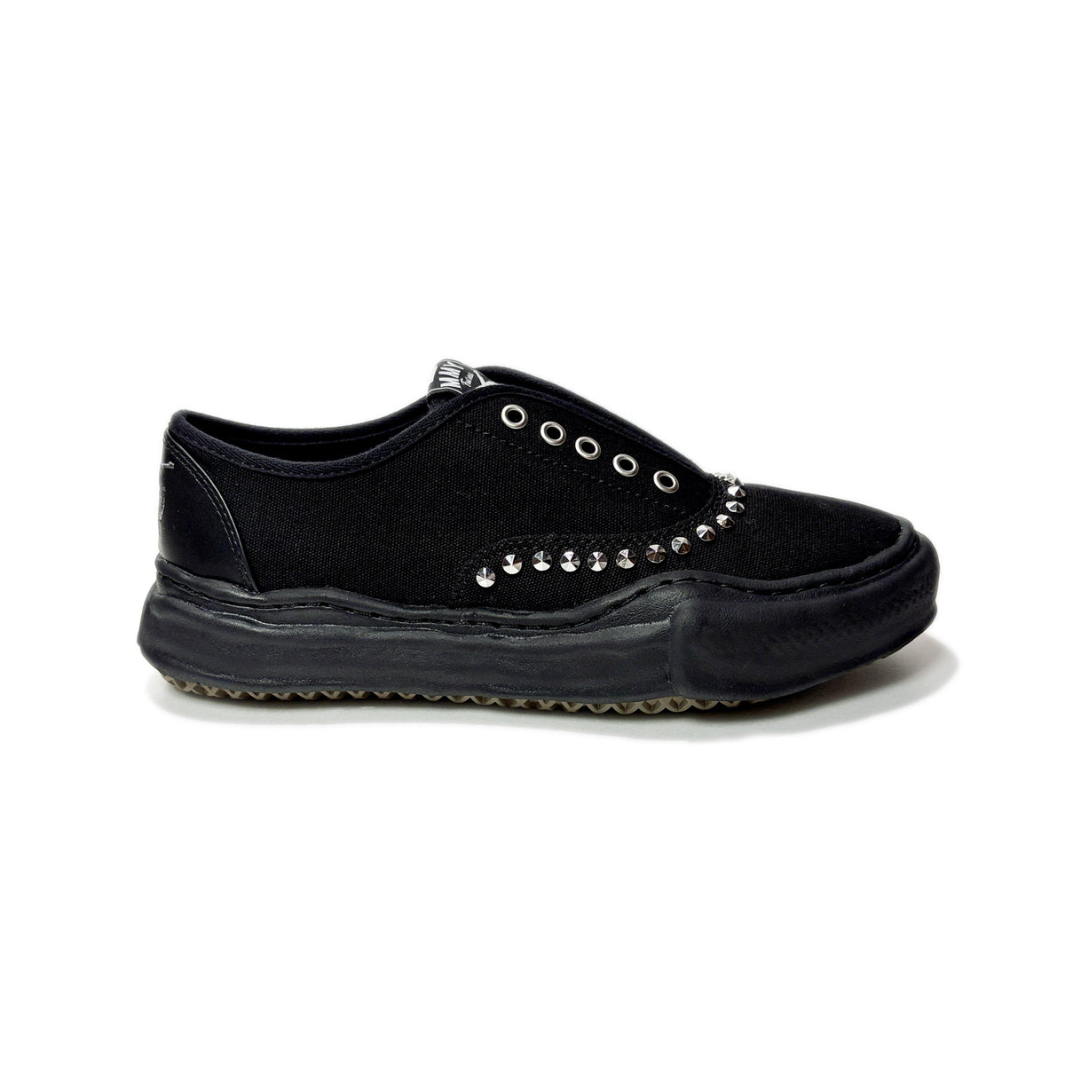 Maison MIHARA YASUHIRO "BAKER" STUDS SLIP-ON SNEAKERS / BLACK x BLACK