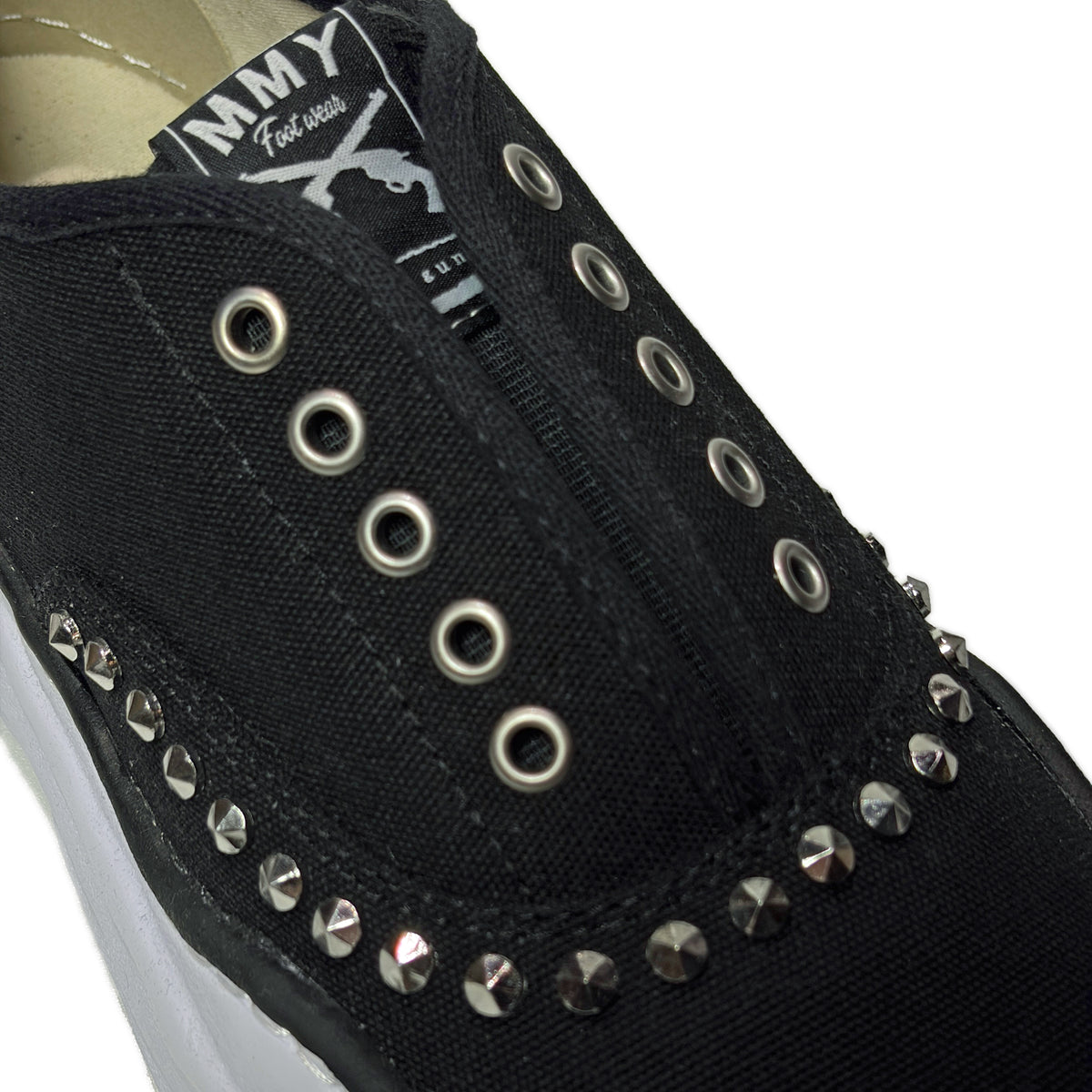 Maison MIHARA YASUHIRO "BAKER" STUDS SLIP-ON SNEAKERS / BLACK x WHITE