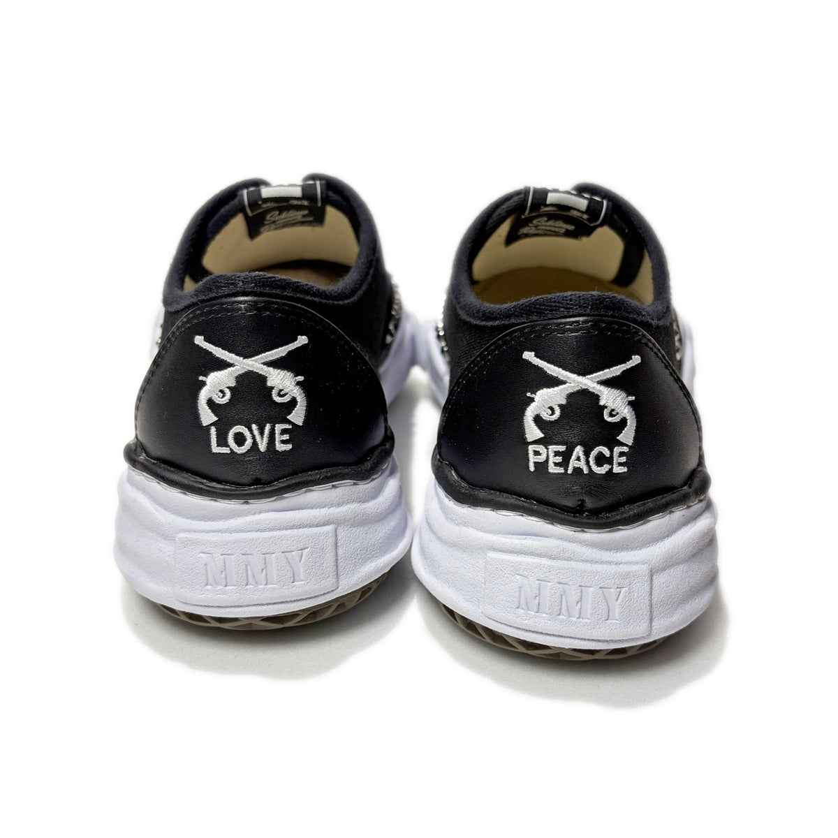 Maison MIHARA YASUHIRO "BAKER" STUDS SLIP-ON SNEAKERS / BLACK x WHITE