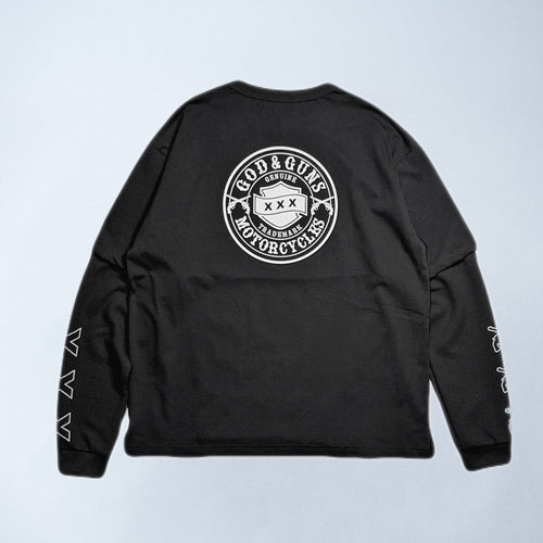 CIRCLE LOGO LAYERED T-SHIRT / BLACK