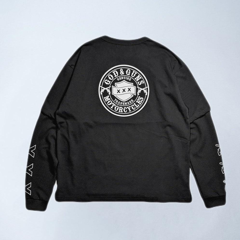 将图片加载到图库查看器，CIRCLE LOGO LAYERED T-SHIRT / BLACK