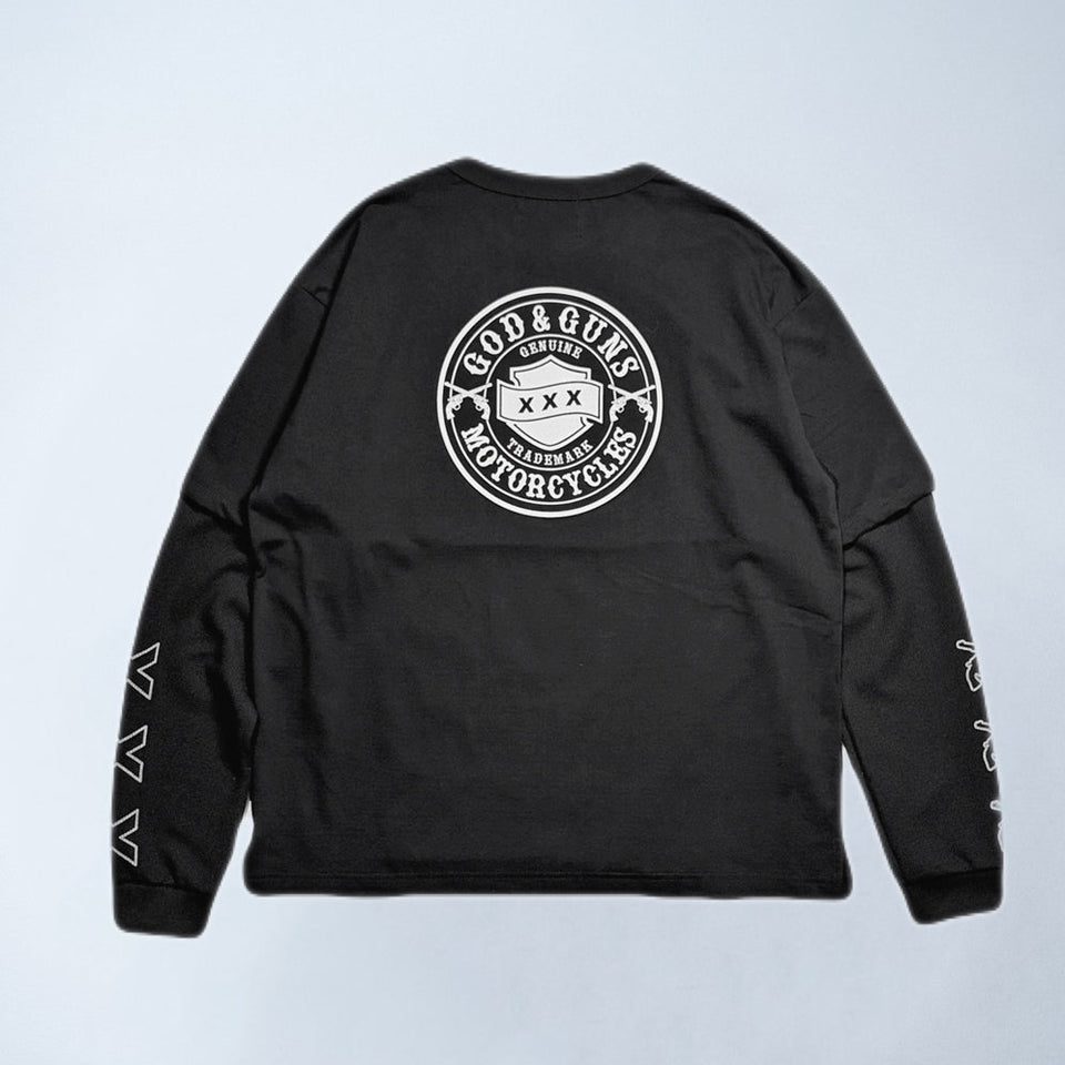 将图片加载到图库查看器，CIRCLE LOGO LAYERED T-SHIRT / BLACK