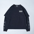 TRIPLE GUNS EMBLEM LAYERED T-SHIRT / BLACK