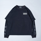 TRIPLE GUNS EMBLEM LAYERED T-SHIRT / BLACK