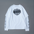 TRIPLE GUNS EMBLEM LAYERED T-SHIRT / WHITE