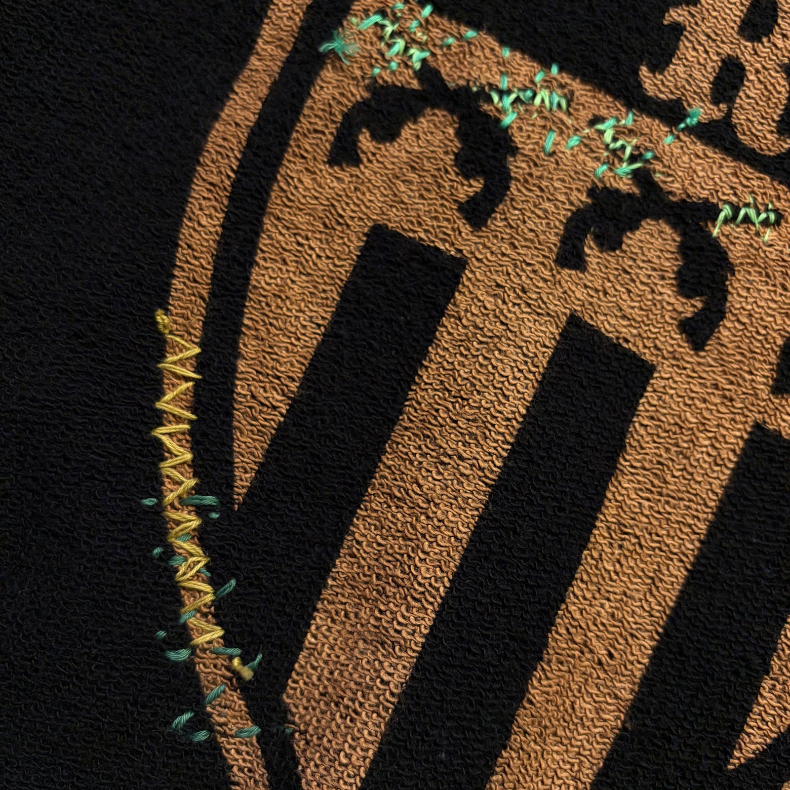 画像をギャラリービューアに読み込む, JunAle SASHIKO SWEATSHIRT EMBLEM / BLACK