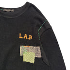 JunAle SASHIKO SWEATSHIRT EMBLEM / BLACK