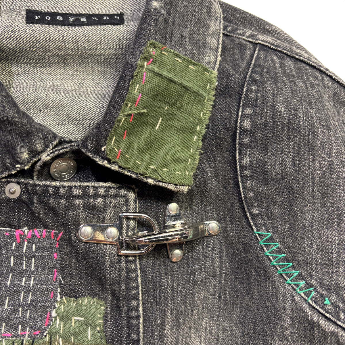 JunAle SASHIKO 14oz DENIM JACKET / BLACK