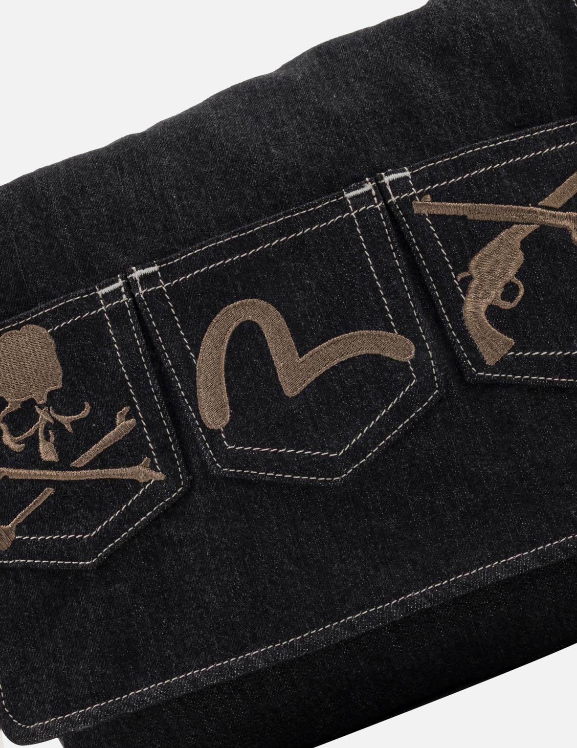 EVISU x mastermind JAPAN MULTI-POCKET DENIM MESSENGER BAG