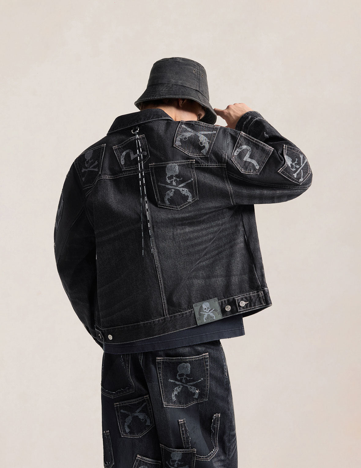 EVISU x mastermind JAPAN x roarguns WASHED MULTI-POCKET TYPE II DENIM JACKET