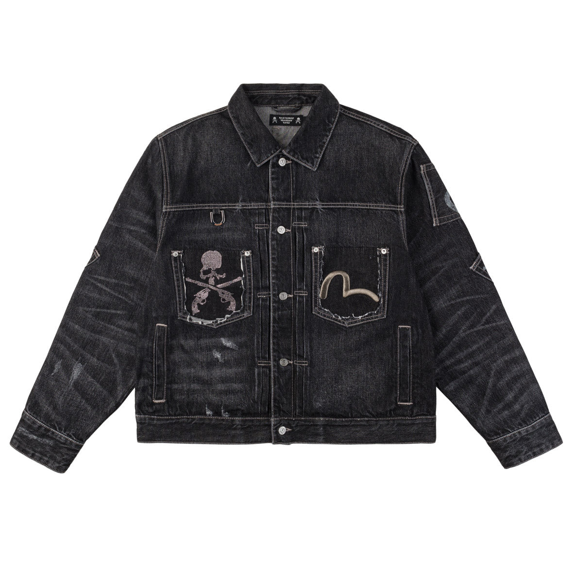 EVISU x mastermind JAPAN x roarguns WASHED MULTI-POCKET TYPE II DENIM JACKET