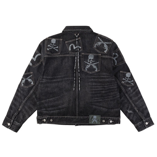 EVISU x mastermind JAPAN x roarguns WASHED MULTI-POCKET TYPE II DENIM JACKET