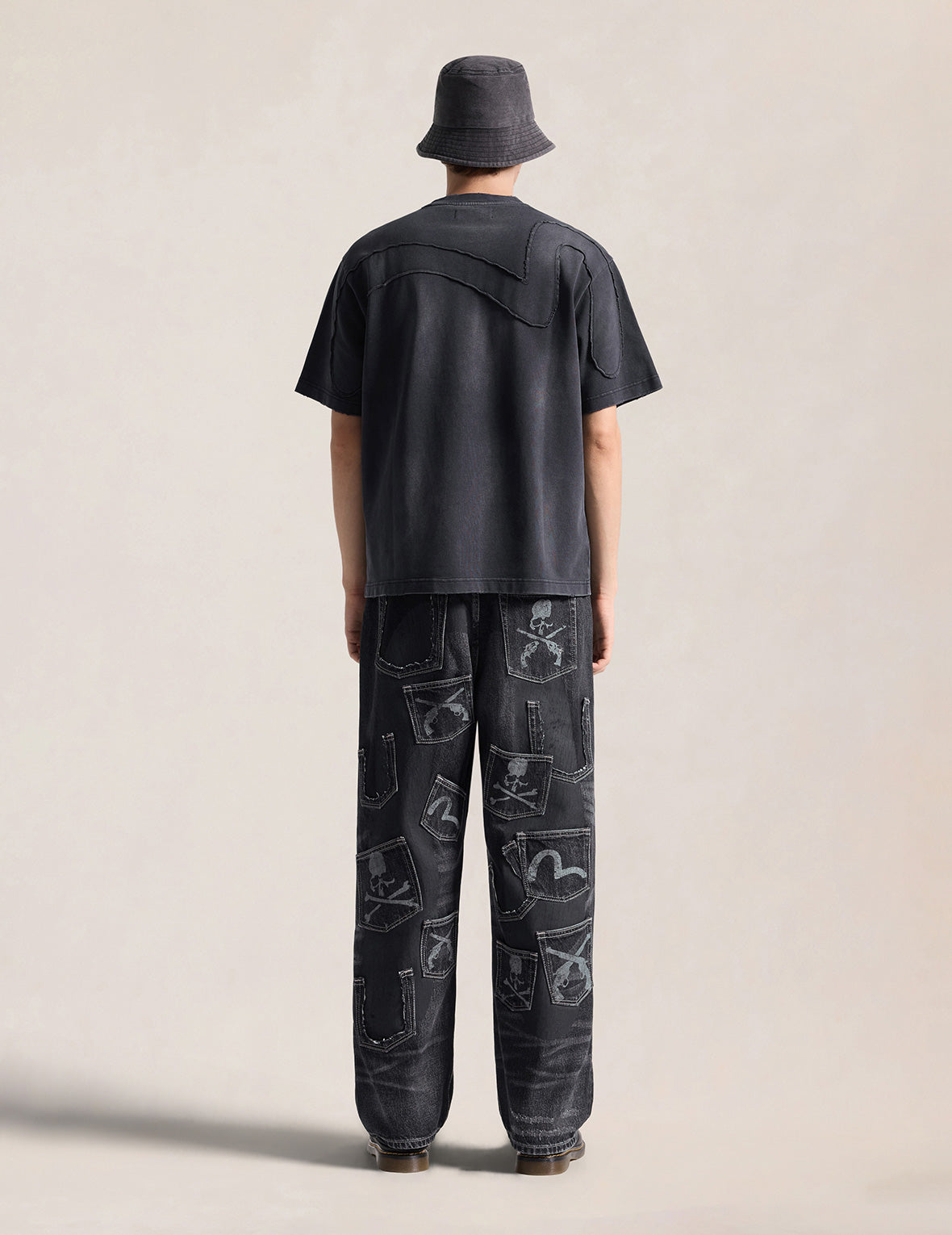 EVISU x mastermind JAPAN x roarguns WASHED MULTI-POCKET SELVEDGE DENIM JEANS