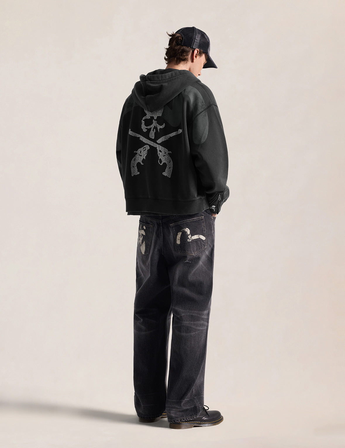 EVISU x mastermind JAPAN x roarguns SKULLGUNS DAICOCK AFTERHOOD SWEATSHIRT