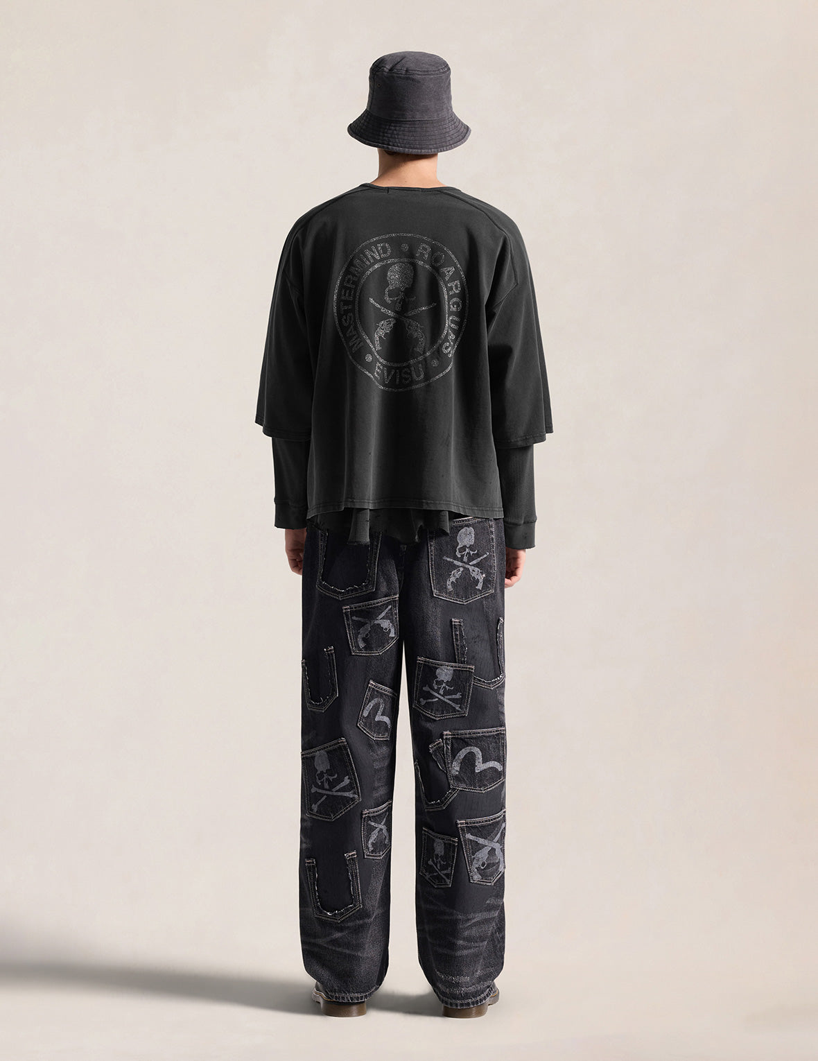 EVISU x mastermind JAPAN x roarguns DISTRESSED LAYERED L/S T-SHIRT