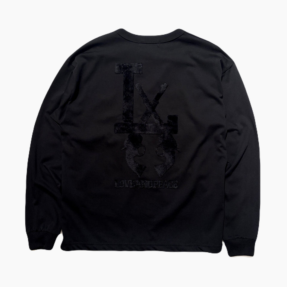 Load image into Gallery viewer, LA FUR PRINT L/S T-SHIRT / BLACK*BLACK