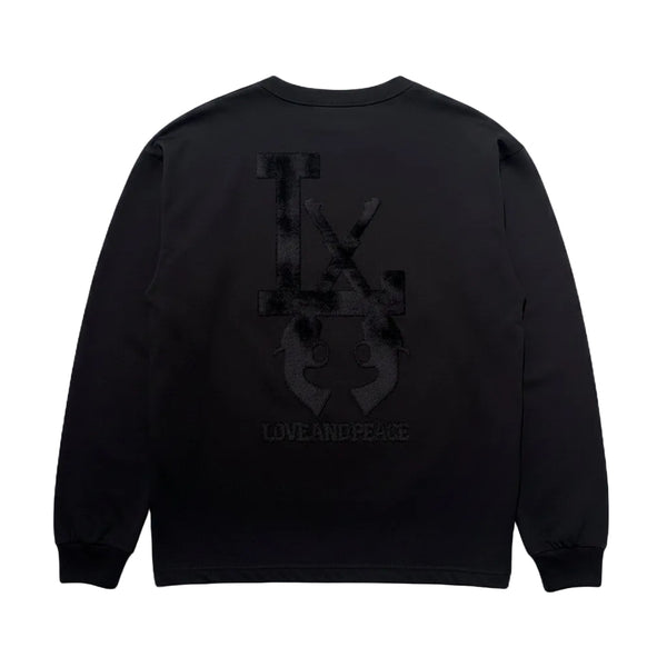 LA FUR PRINT L/S T-SHIRT / BLACK*BLACK