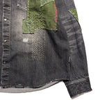 JunAle SASHIKO 11.9oz DENIM SHIRT SMILY/ BLACK