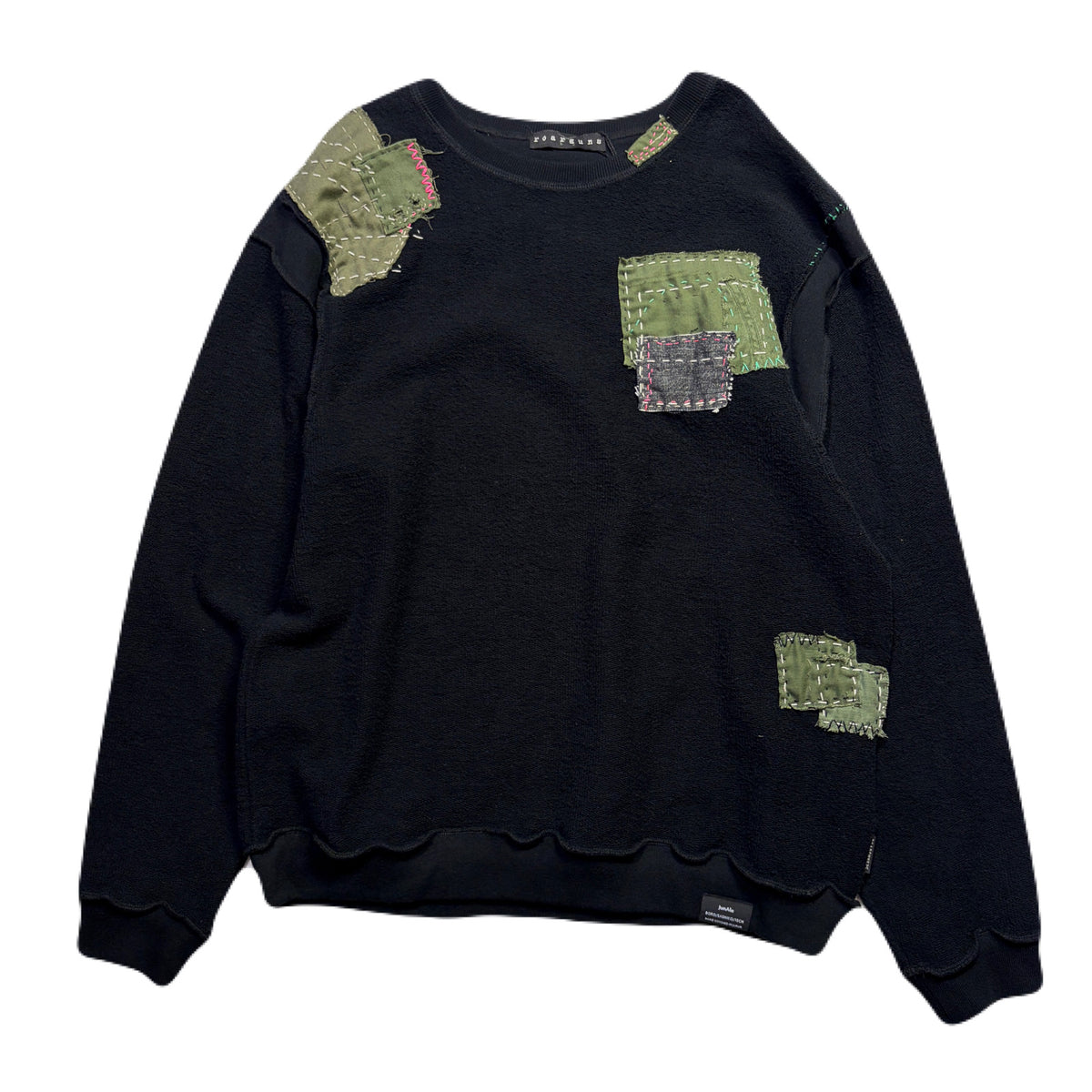 JunAle SASHIKO SWEATSHIRT CROSSGUN METAL / BLACK