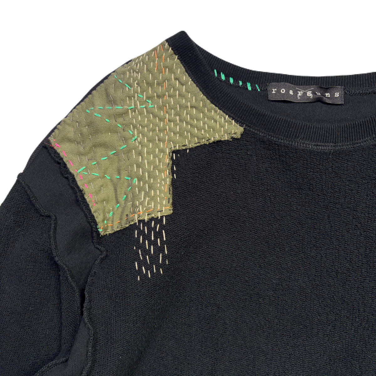 JunAle SASHIKO SWEATSHIRT EMBLEM / BLACK