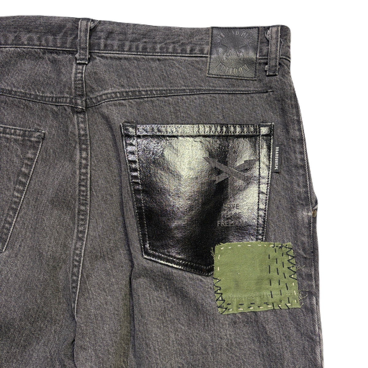 JunAle SASHIKO 12oz DENIM PANTS / BLACK
