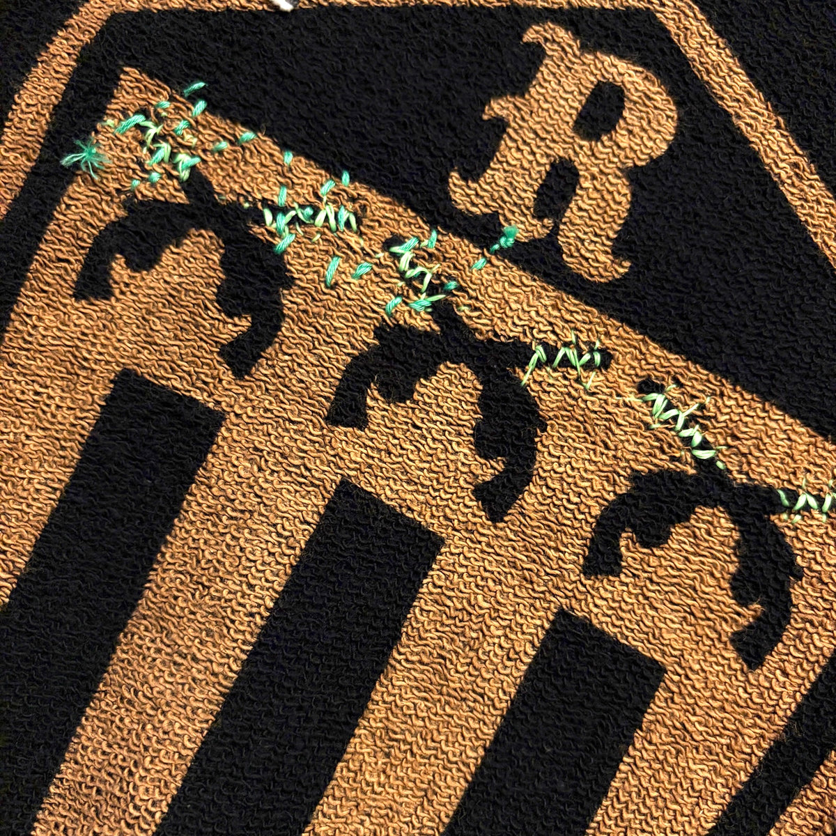 JunAle SASHIKO SWEATSHIRT EMBLEM / BLACK