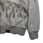 JunAle SASHIKO FLEECY HOODIE FIRE PATTERN / GRAY