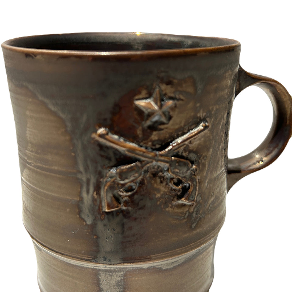 画像をギャラリービューアに読み込む, SHIRO HAMANAKA CROSSGUN MUG 1 STAR *EMBOSS / BRONZE