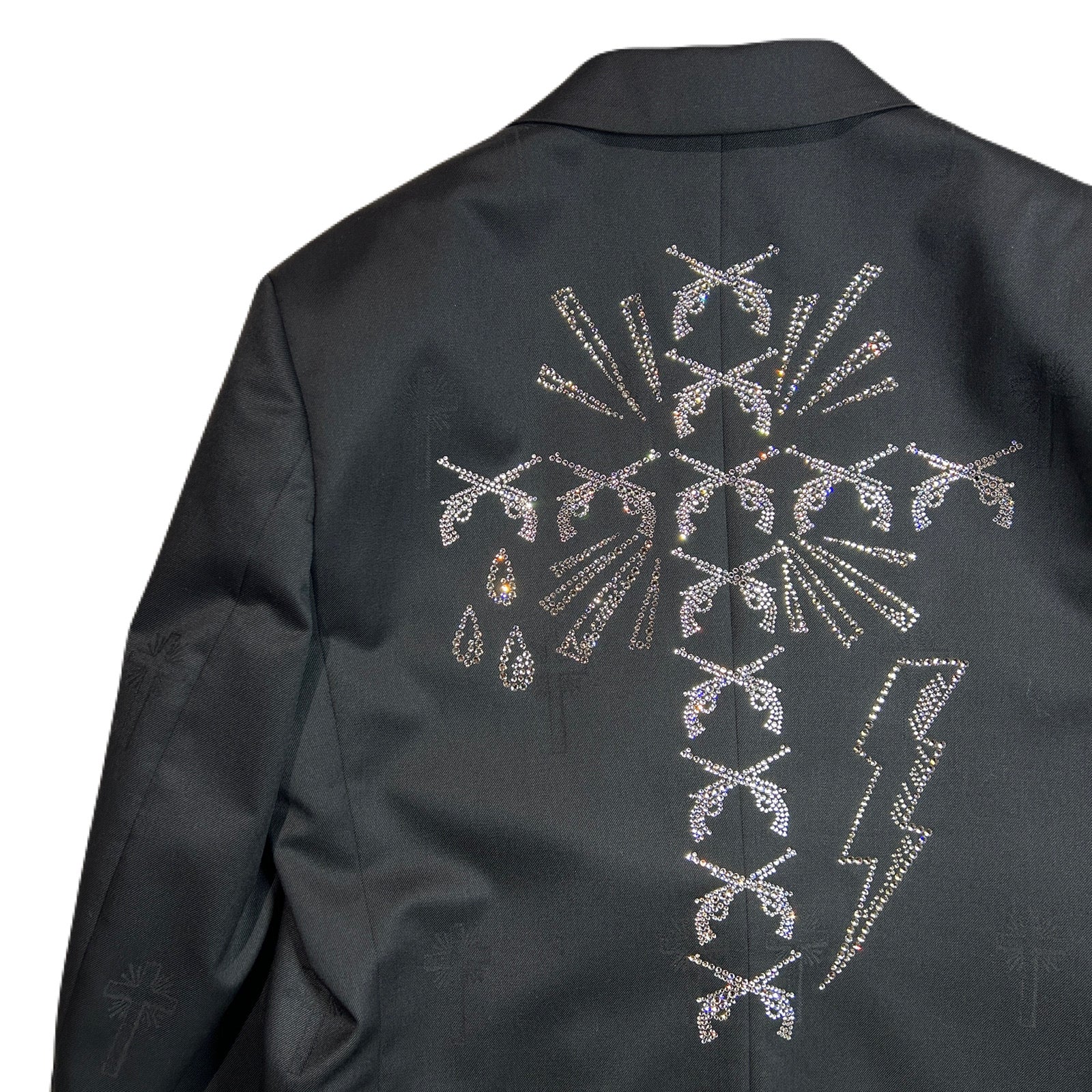 画像をギャラリービューアに読み込む, LIMITED EDITION CROSS JACQUARD CROSS CRYSTAL JACKET / BLACK