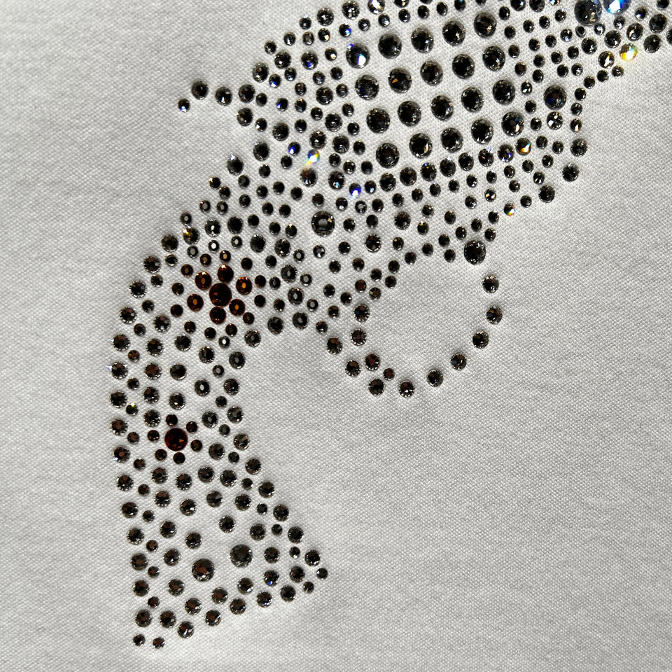 画像をギャラリービューアに読み込む, WOMENS CROSSGUN CRYSTAL T-SHIRT / WHITE