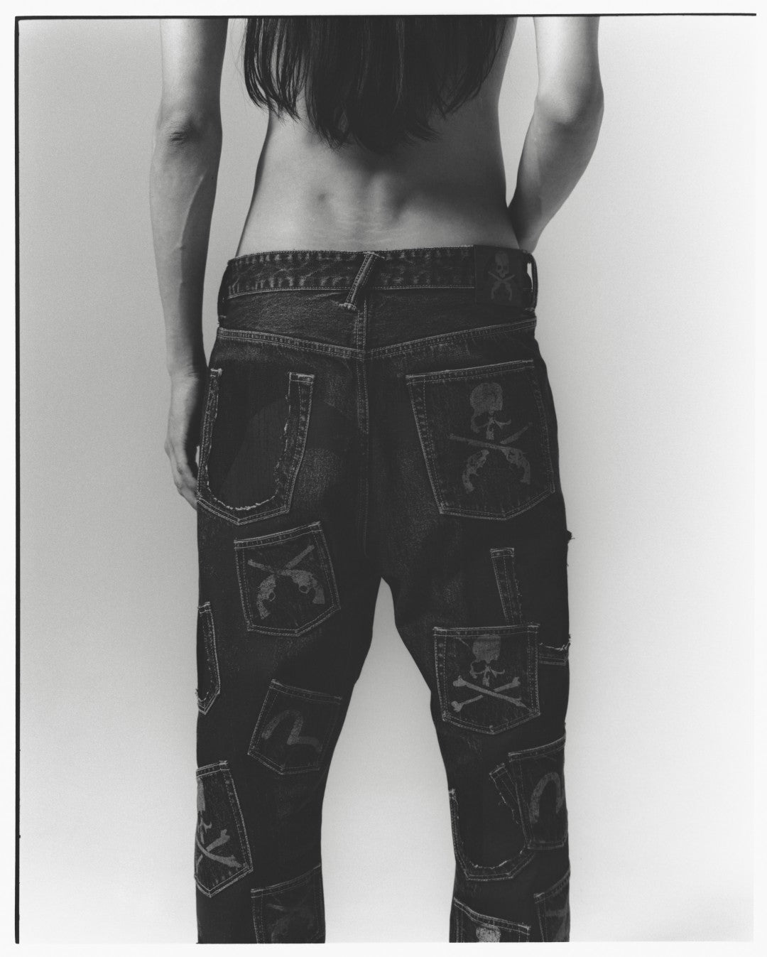 EVISU x mastermind JAPAN x roarguns WASHED MULTI-POCKET SELVEDGE DENIM JEANS