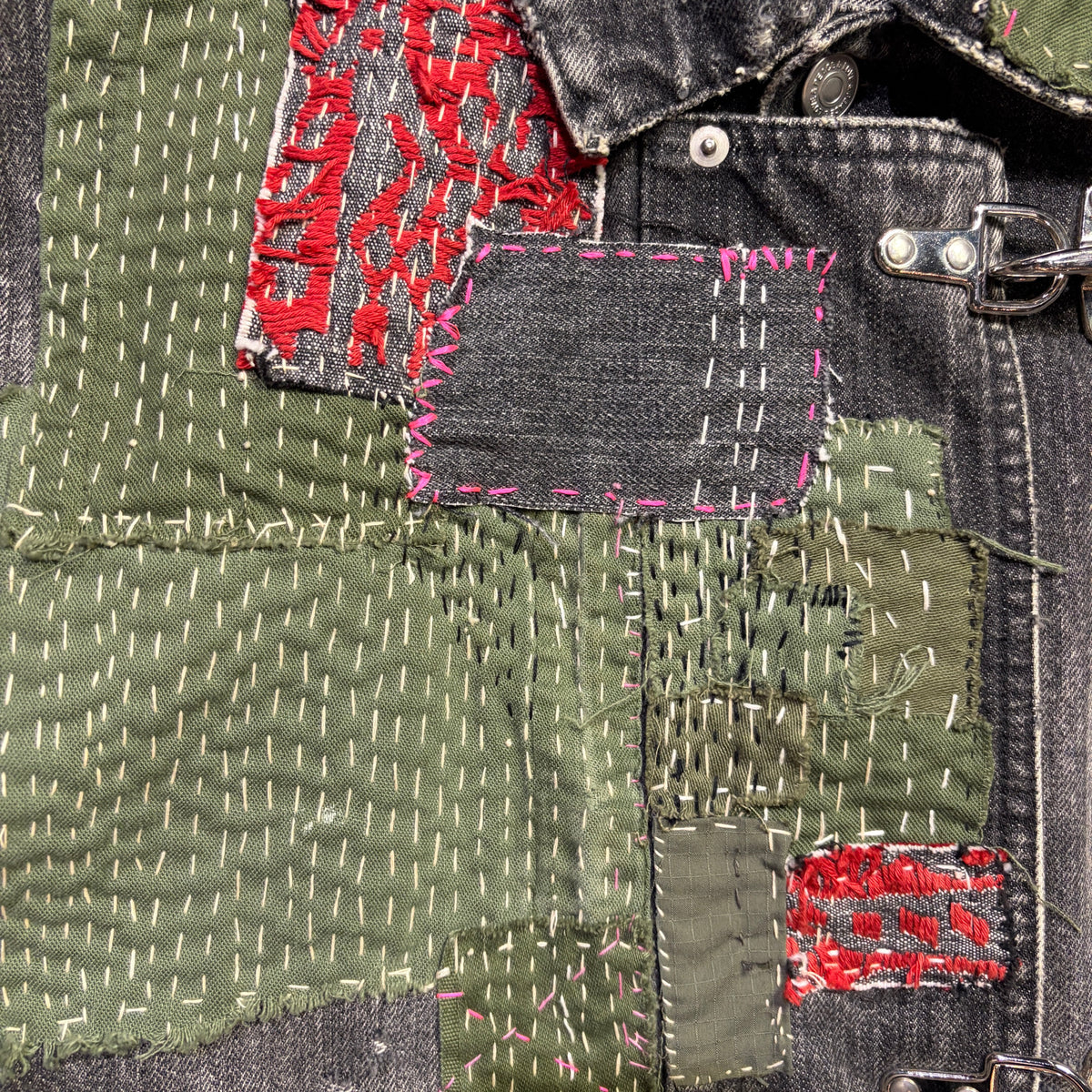 JunAle SASHIKO 14oz DENIM JACKET / BLACK